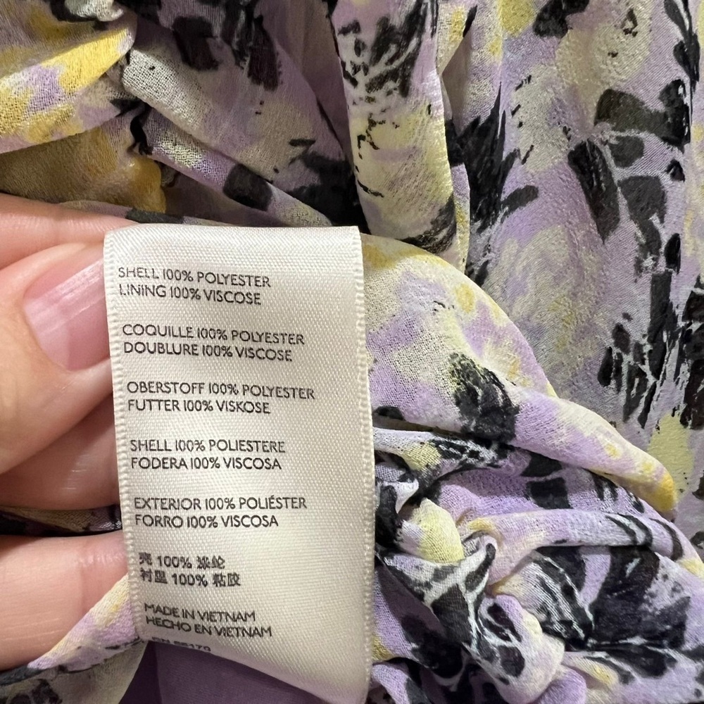 Free People Floral Purple Blouse – Size Small (S) - Picture 6 of 10